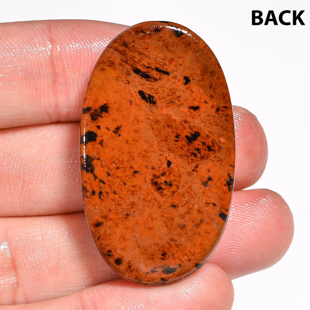 Beautiful Top Grade Quality 100% Natural Mahogany Obsidian Oval Shape Cabochon Loose Gemstone For Making Jewelry 59.5 Ct. 40X23X7 mm ST-1