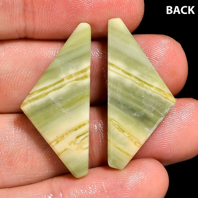 Marvellous Top Grade Quality 100% Natural Serpentine Fancy Shape Cabochon Loose Gemstone Pair For Making Earrings 21.5 Ct. 30X13X4 mm ST-12