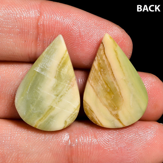 Mind Blowing Top Grade Quality 100% Natural Serpentine Pear Shape Cabochon Loose Gemstone Pair For Making Earrings 24 Ct. 23X16X4 mm ST-13