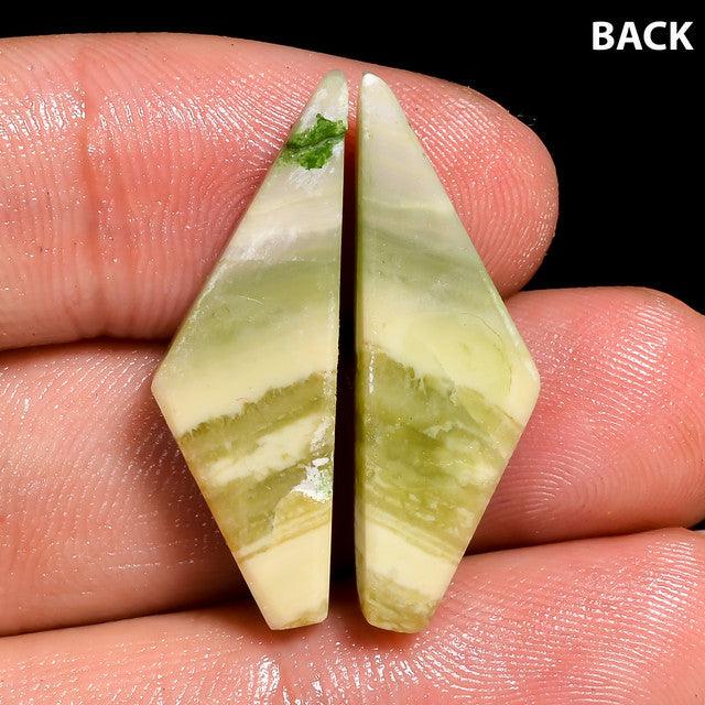 Splendid Top Grade Quality 100% Natural Serpentine Fancy Shape Cabochon Loose Gemstone 2 Pcs For Making Jewelry 15.5 Ct. 28X9 29X9 mm ST-15