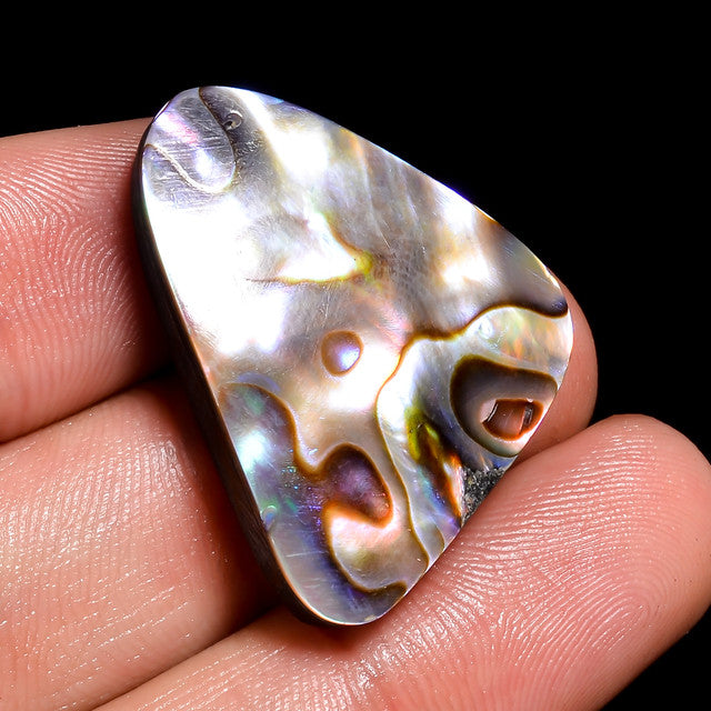 Excellent Top Grade Quality 100% Natural Abalone Shell Fancy Shape Cabochon Loose Gemstone For Making Jewelry 31.5 Ct. 30X20X7 mm ST-23