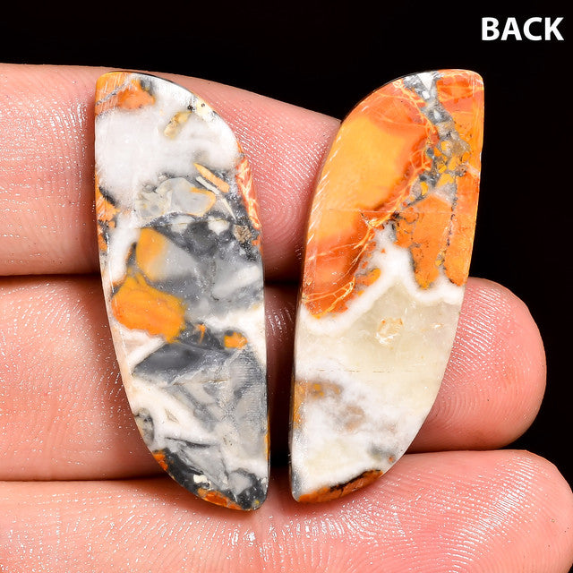 Gorgeous Top Grade Quality 100% Natural Maligano Jasper Fancy Shape Cabochon Loose Gemstone Pair For Making Earrings 38 Ct. 33X12X4 mm ST-28