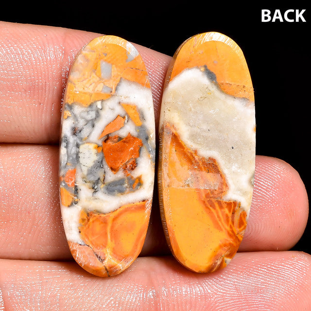 Immaculate Top Grade Quality 100% Natural Maligano Jasper Oval Shape Cabochon Loose Gemstone Pair For Making Earrings 38 Ct 32X13X4 mm ST-29