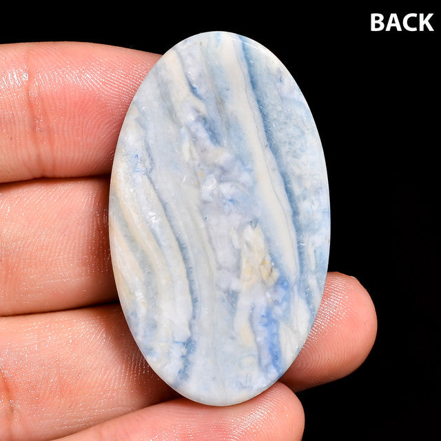 Classic Top Grade Quality 100% Natural Blue Scheelite Oval Shape Cabochon Loose Gemstone For Making Jewelry 52.5 Ct. 43X25X5 mm ST-32
