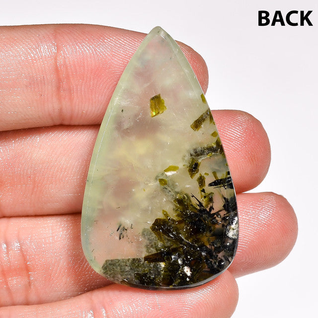 Excellent Top Grade Quality 100% Natural Prehnite Pear Shape Cabochon Loose Gemstone For Making Jewelry 62.5 Ct. 41X25X8 mm ST-34