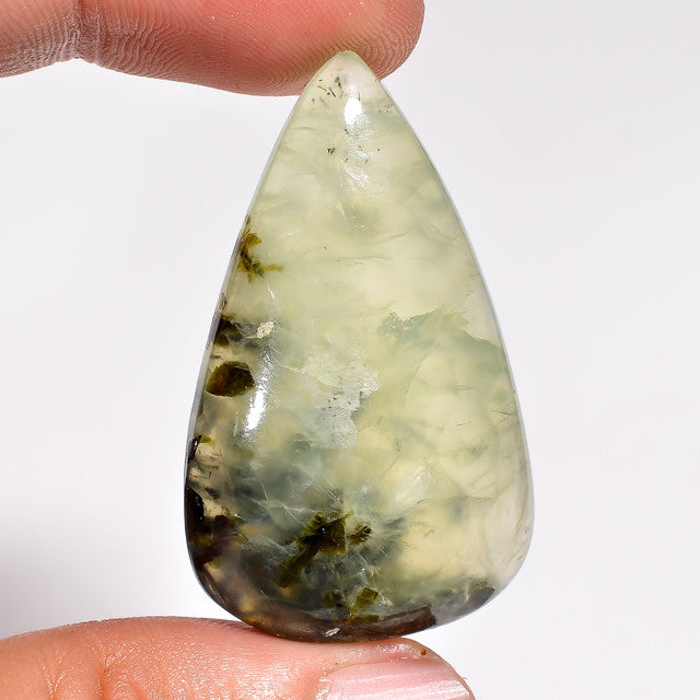 Excellent Top Grade Quality 100% Natural Prehnite Pear Shape Cabochon Loose Gemstone For Making Jewelry 62.5 Ct. 41X25X8 mm ST-34