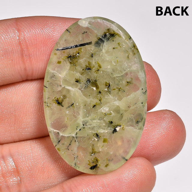 Fabulous Top Grade Quality 100% Natural Prehnite Oval Shape Cabochon Loose Gemstone For Making Jewelry 60.5 Ct. 39X25X6 mm ST-37