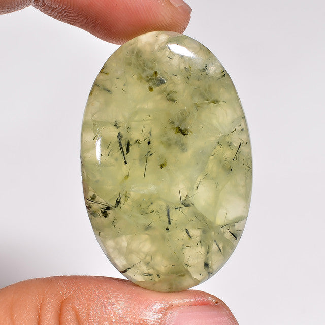Fabulous Top Grade Quality 100% Natural Prehnite Oval Shape Cabochon Loose Gemstone For Making Jewelry 60.5 Ct. 39X25X6 mm ST-37