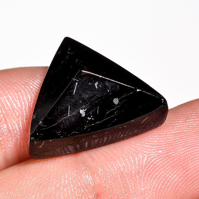 Gorgeous Top Grade Quality 100% Natural Shungite Triangle Shape Cabochon Loose Gemstone For Making Jewelry 18.5 Ct. 17X17X9 mm ST-39