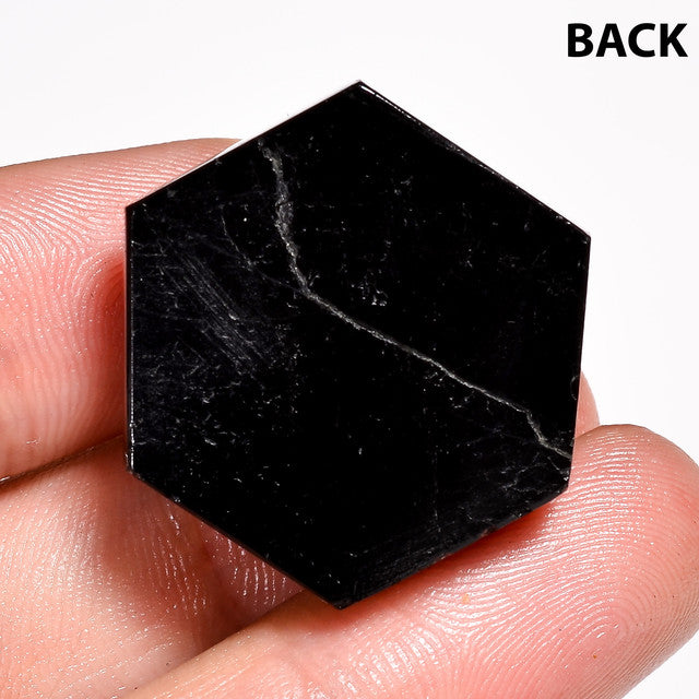 Immaculate Top Grade Quality 100% Natural Shungite Hexagon Shape Cabochon Loose Gemstone For Making Jewelry 79 Ct. 24X24X17 mm ST-40
