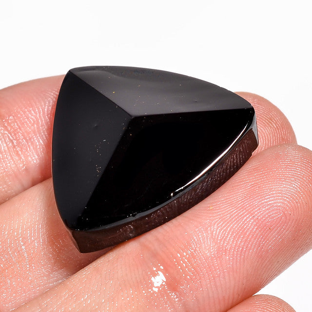 Incredible Top Grade Quality 100% Natural Shungite Trillion Shape Cabochon Loose Gemstone For Making Jewelry 49 Ct. 27X27X8 mm ST-41