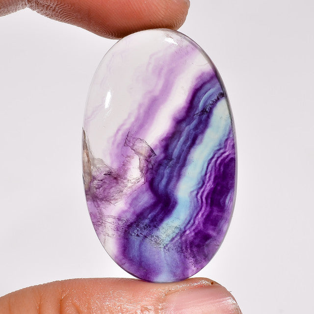 Superb Top Grade Quality 100% Natural Fluorite Oval Shape Cabochon Loose Gemstone For Making Jewelry 58 Ct. 38X23X6 mm ST-46