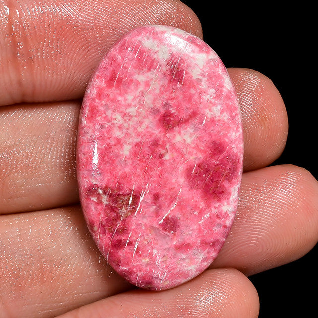 Exclusive Top Grade Quality 100% Natural Pink Thulite Oval Shape Cabochon Loose Gemstone For Making Jewelry 33.5 Ct. 34X21X5 mm ST-5