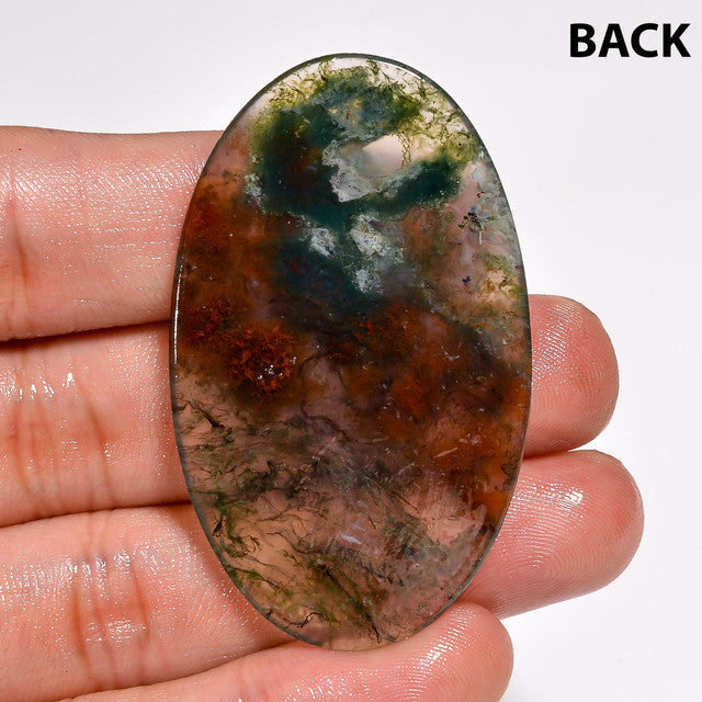 Dazzling Top Grade Quality 100% Natural Moss Agate Oval Shape Cabochon Loose Gemstone For Making Jewelry 43 Ct. 50X30X3 mm ST-52